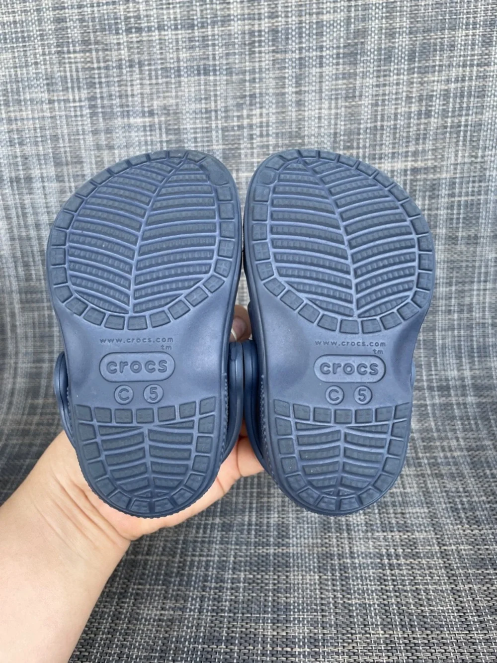 CROCS Easy-On Clogs sling back Sandals Navy Blue Summer Shoes infant size 5